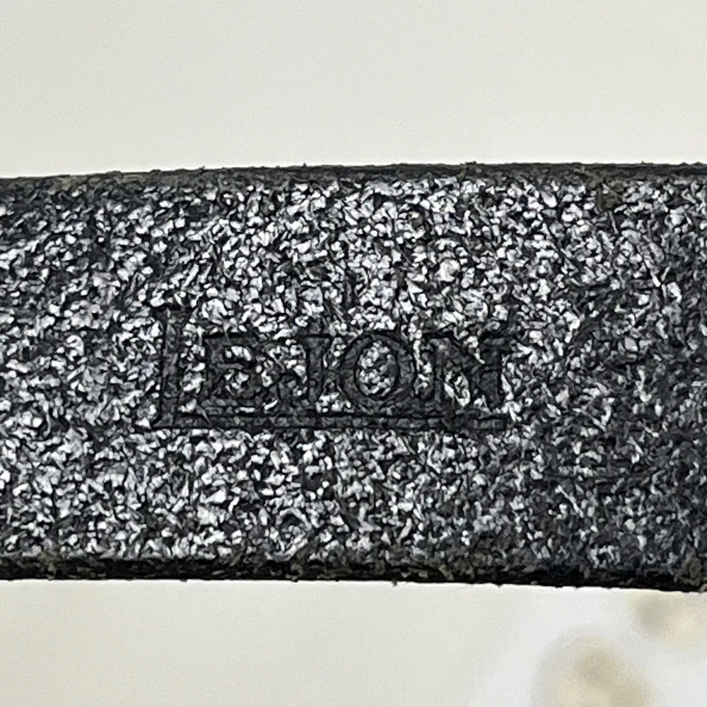 Vintage Lejon Western Boho Italian Saddle Leather Belt M Black Silver Concho US